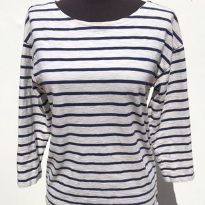 J. Crew Breton Navy and White Stripe Top
